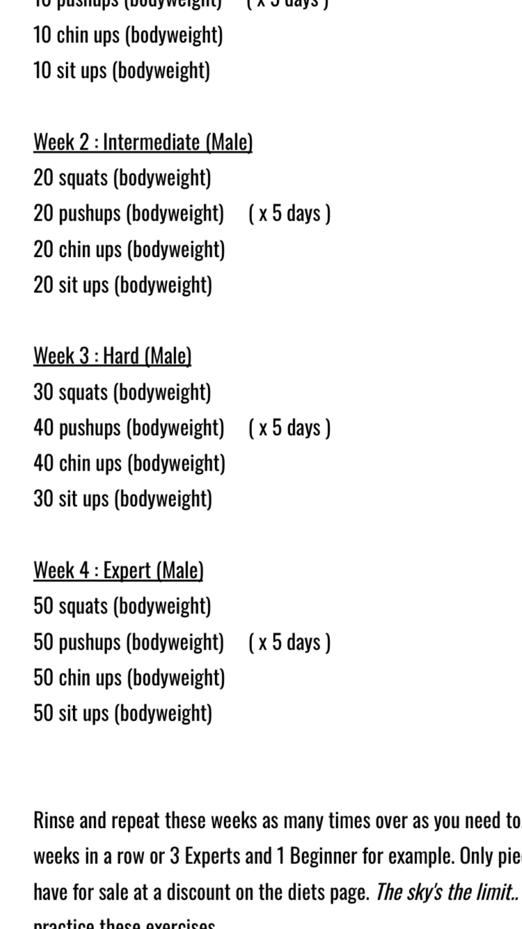 Week By Week Bodybuilding - Calisthenics (Male Oriented Plan)