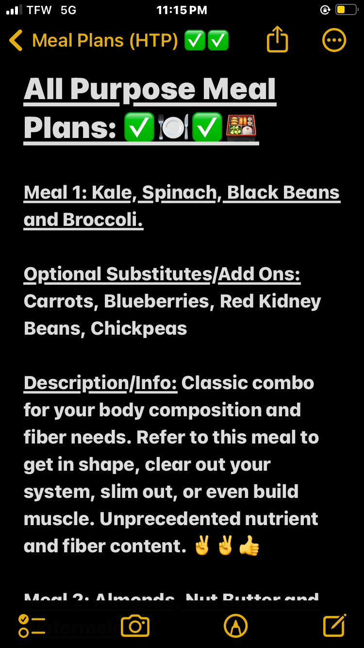Meal Plans 🥗🍽️🍱